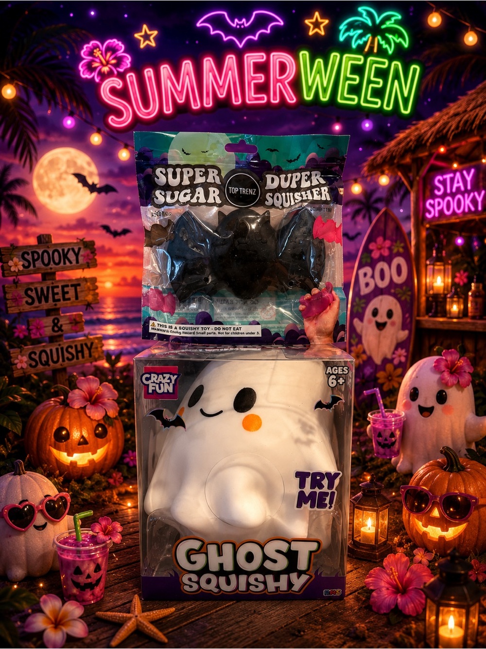 Crazy Fun RMS SummerWeen Boy Ghost & Bat Bundle (2 items)
